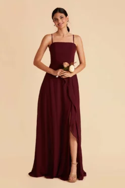 Winnie Convertible Chiffon Dress - Cabernet -US Skirt Sales 2024 cabernet winnie convertible bridesmaid dress 04