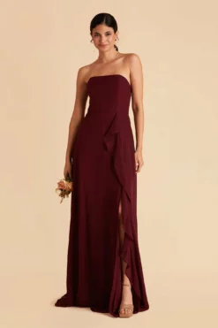 Winnie Convertible Chiffon Dress - Cabernet -US Skirt Sales 2024 cabernet winnie convertible bridesmaid dress 09