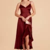 YC Shiny Satin Midi Dress - Cabernet