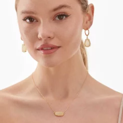 Hendrix Teardrop Earrings - Champagne -US Skirt Sales 2024 champagne druzy hendrix hoop earrings accessories 01