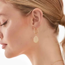 Hendrix Teardrop Earrings - Champagne -US Skirt Sales 2024 champagne druzy hendrix hoop earrings accessories 02