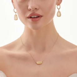 Presley Charm Necklace - Champagne -US Skirt Sales 2024 champagne druzy presley charm necklace accessories 01