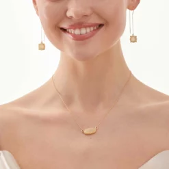 Presley Charm Necklace - Champagne -US Skirt Sales 2024 champagne druzy presley charm necklace accessories 03