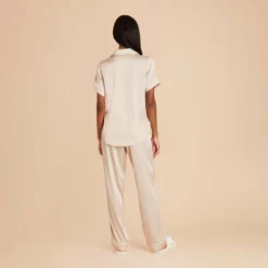 Jonny Satin Short Sleeve And Pant Set - Champagne 12 Jonny Satin Short Sleeve And Pant Set - Champagne -US Skirt Sales 2024 champagne jonny satin short sleeve pants bridesmaid pajamas set 06
