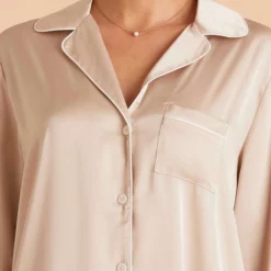 Kamryn Satin Sleepshirt - Champagne -US Skirt Sales 2024 champagne kamryn satin sleepshirt bridesmaid pajamas TMS LIVE PREVIEW