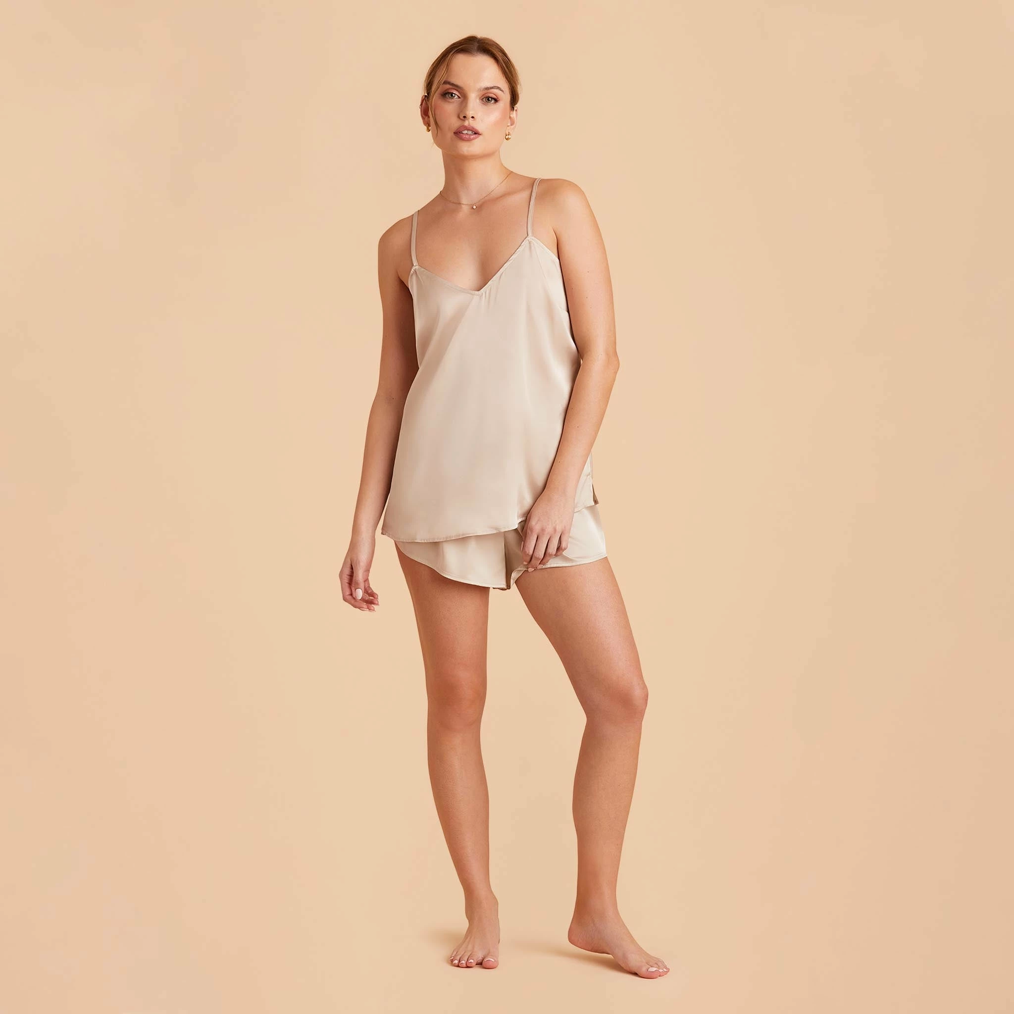Olivia Cami And Shorts Set - Champagne 1 Olivia Cami And Shorts Set - Champagne