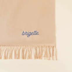 Shawl With Fringe - Beige -US Skirt Sales 2024 cream cashmere shawl personalized flat lay 01