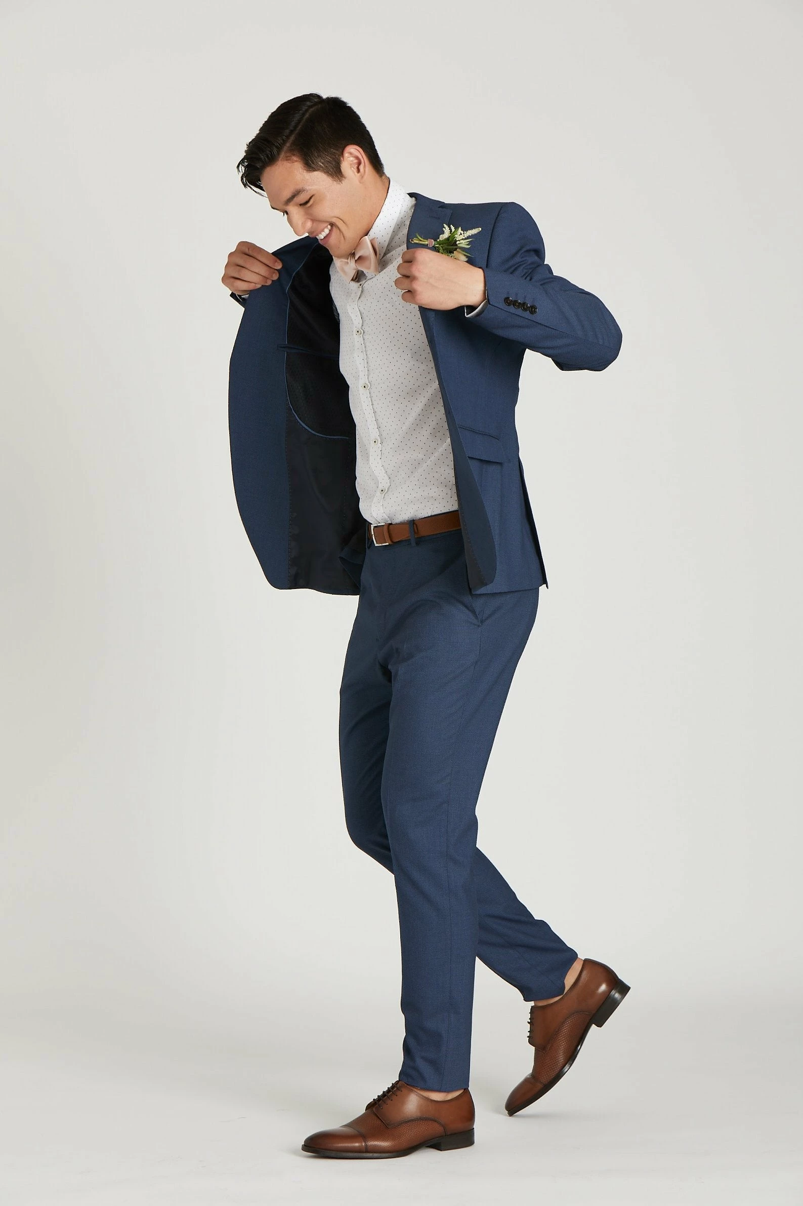 Daniel Bow Tie - Pale Blush Sateen 4 Daniel Bow Tie - Pale Blush Sateen - Image 4