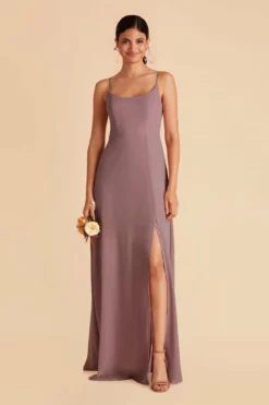 Amy Chiffon Dress - Dark Mauve