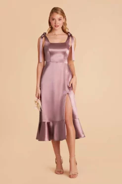Eugenia Shiny Satin Convertible Midi Dress - Dark Mauve 11 Eugenia Shiny Satin Convertible Midi Dress - Dark Mauve -US Skirt Sales 2024 dark mauve eugenia convertible satin bridesmaid dress 01