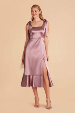 Eugenia Shiny Satin Convertible Midi Dress - Dark Mauve 12 Eugenia Shiny Satin Convertible Midi Dress - Dark Mauve -US Skirt Sales 2024 dark mauve eugenia convertible satin bridesmaid dress 02