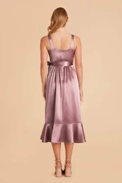 Eugenia Shiny Satin Convertible Midi Dress - Dark Mauve 14 Eugenia Shiny Satin Convertible Midi Dress - Dark Mauve -US Skirt Sales 2024 dark mauve eugenia convertible satin bridesmaid dress 05