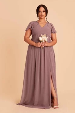 Hannah Empire Dress - Dark Mauve -US Skirt Sales 2024 dark mauve hannah plus size bridesmaid dress 01