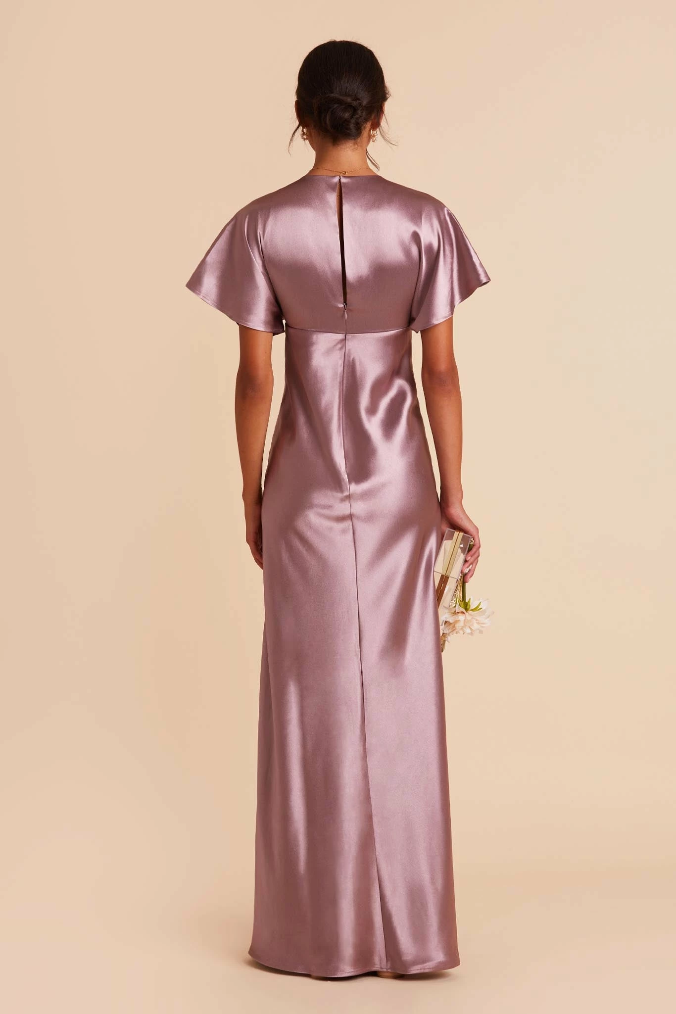 Jesse Shiny Satin Dress - Dark Mauve 7 Jesse Shiny Satin Dress - Dark Mauve - Image 7