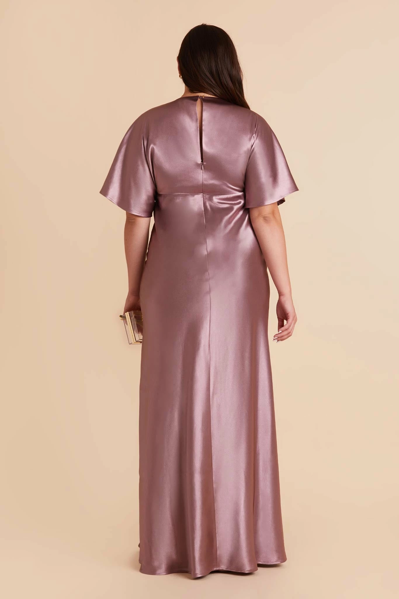 Jesse Shiny Satin Dress - Dark Mauve 12 Jesse Shiny Satin Dress - Dark Mauve - Image 12