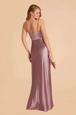 Kensie Shiny Satin Dress- Dark Mauve 10 Kensie Shiny Satin Dress- Dark Mauve -US Skirt Sales 2024 dark mauve kensie satin bridesmaid dress 02