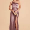 Kensie Shiny Satin Dress- Dark Mauve