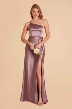 Kensie Shiny Satin Dress- Dark Mauve
