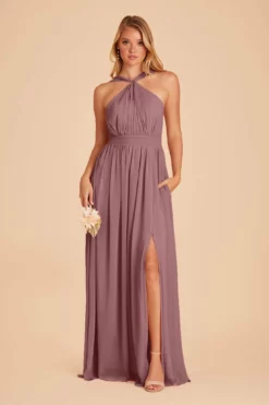 Kiko Chiffon Dress - Dark Mauve 10 Kiko Chiffon Dress - Dark Mauve -US Skirt Sales 2024 dark mauve kiko slit bridesmaid dress 01