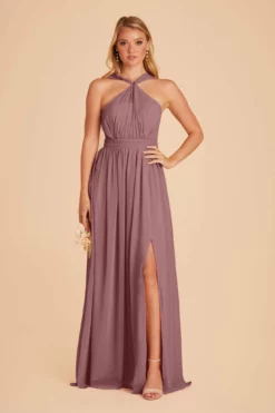 Kiko Chiffon Dress - Dark Mauve