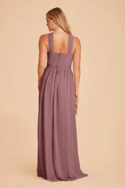 Kiko Chiffon Dress - Dark Mauve 12 Kiko Chiffon Dress - Dark Mauve -US Skirt Sales 2024 dark mauve kiko slit bridesmaid dress 03