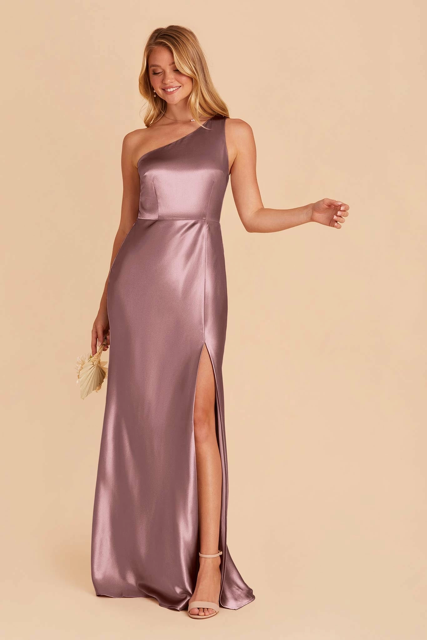 Kira Shiny Satin Dress - Dark Mauve 4 Kira Shiny Satin Dress - Dark Mauve - Image 4