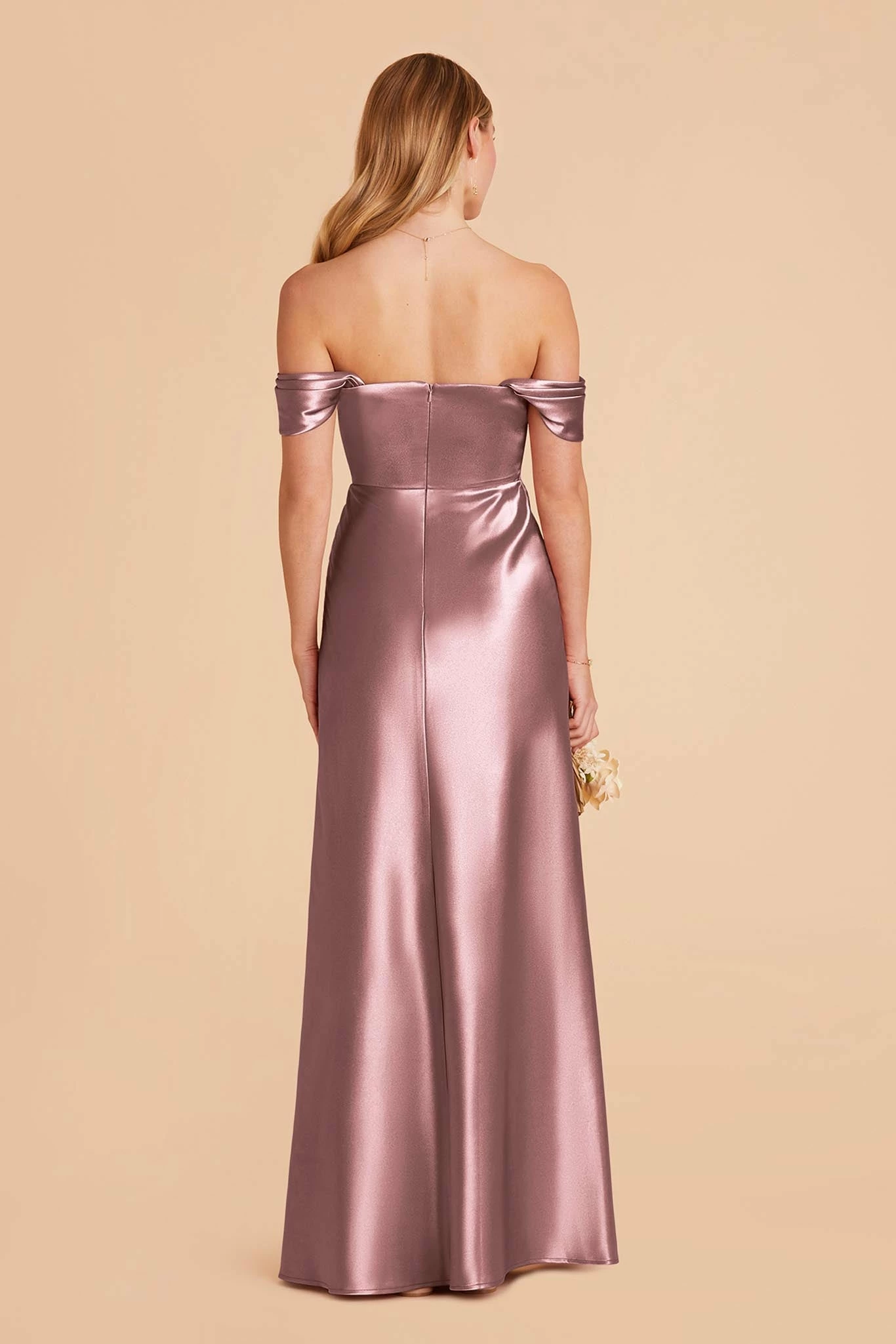Mia Shiny Satin Convertible Dress - Dark Mauve 8 Mia Shiny Satin Convertible Dress - Dark Mauve - Image 8