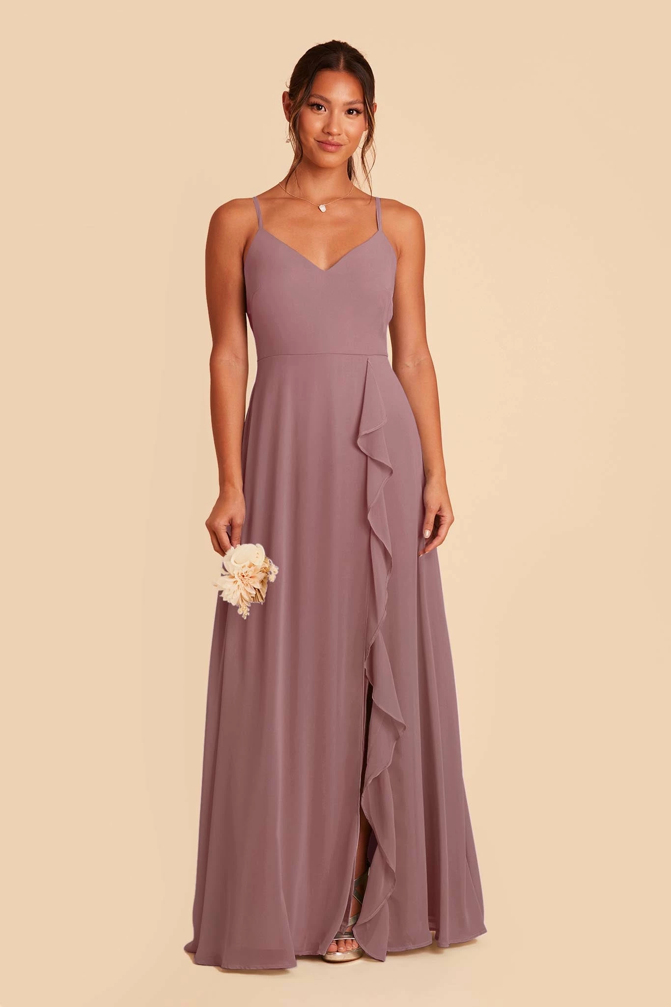 Theresa Chiffon Dress - Dark Mauve 3 Theresa Chiffon Dress - Dark Mauve - Image 3