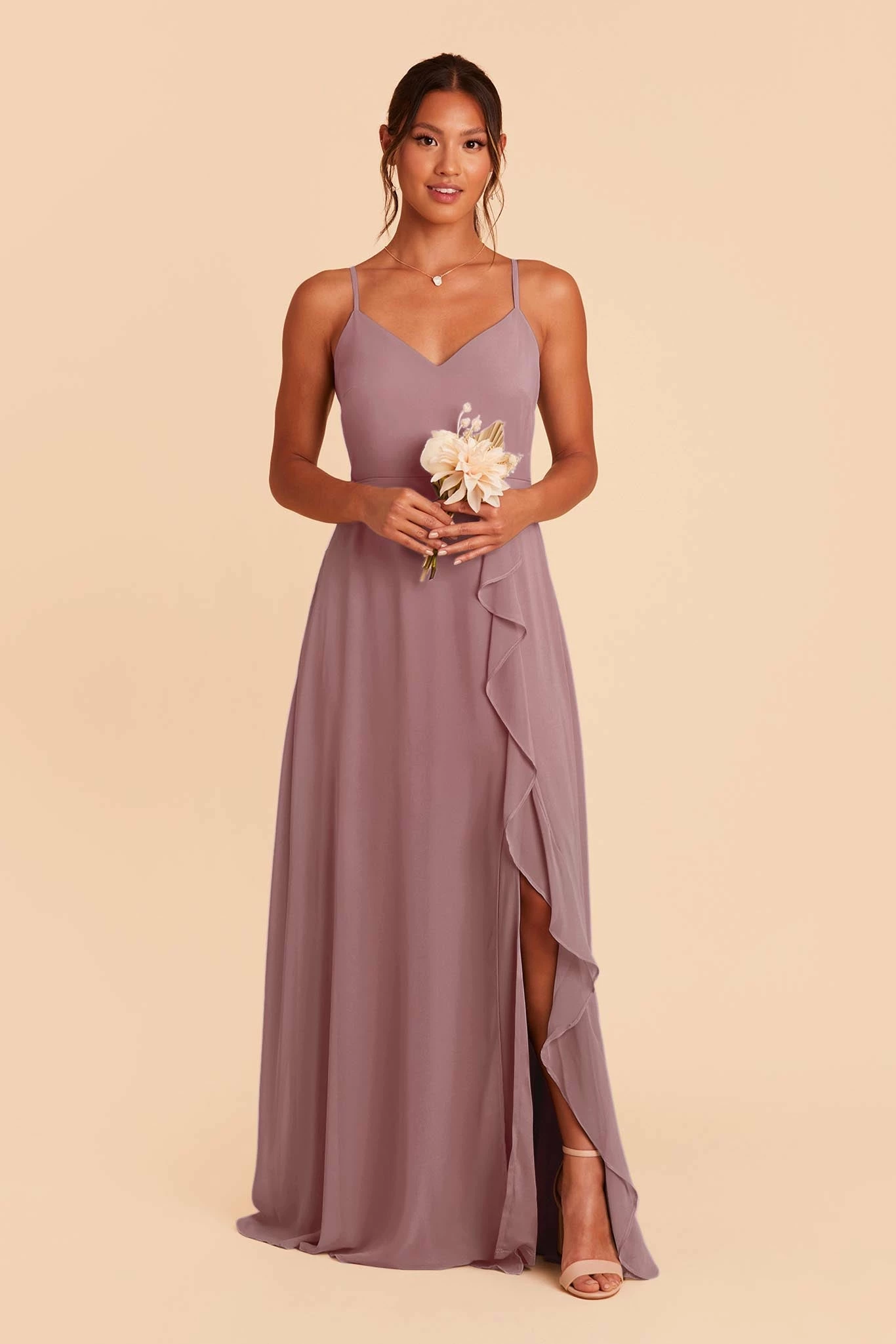 Theresa Chiffon Dress - Dark Mauve 1 Theresa Chiffon Dress - Dark Mauve