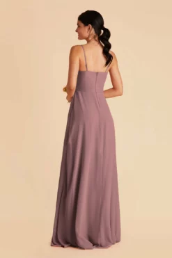 Winnie Convertible Chiffon Dress - Dark Mauve -US Skirt Sales 2024 dark mauve winnie convertible slit bridesmaid dress 01