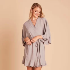 Kenny Ruffle Robe - Gray -US Skirt Sales 2024 dd2f1c3d109f14b7eae8c9d9e31fe517