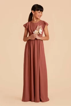 Celine Junior Dress - Desert Rose -US Skirt Sales 2024 desert rose celine junior bridesmaid dress 03