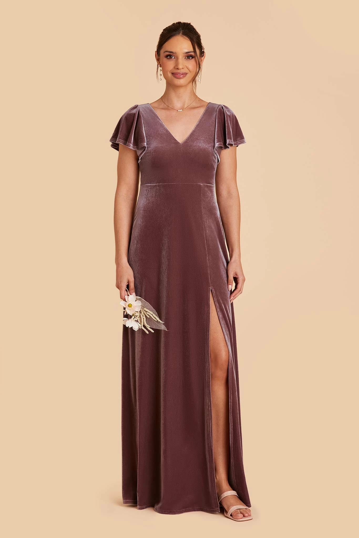 Hannah Velvet Dress - Desert Rose 6 Hannah Velvet Dress - Desert Rose - Image 6