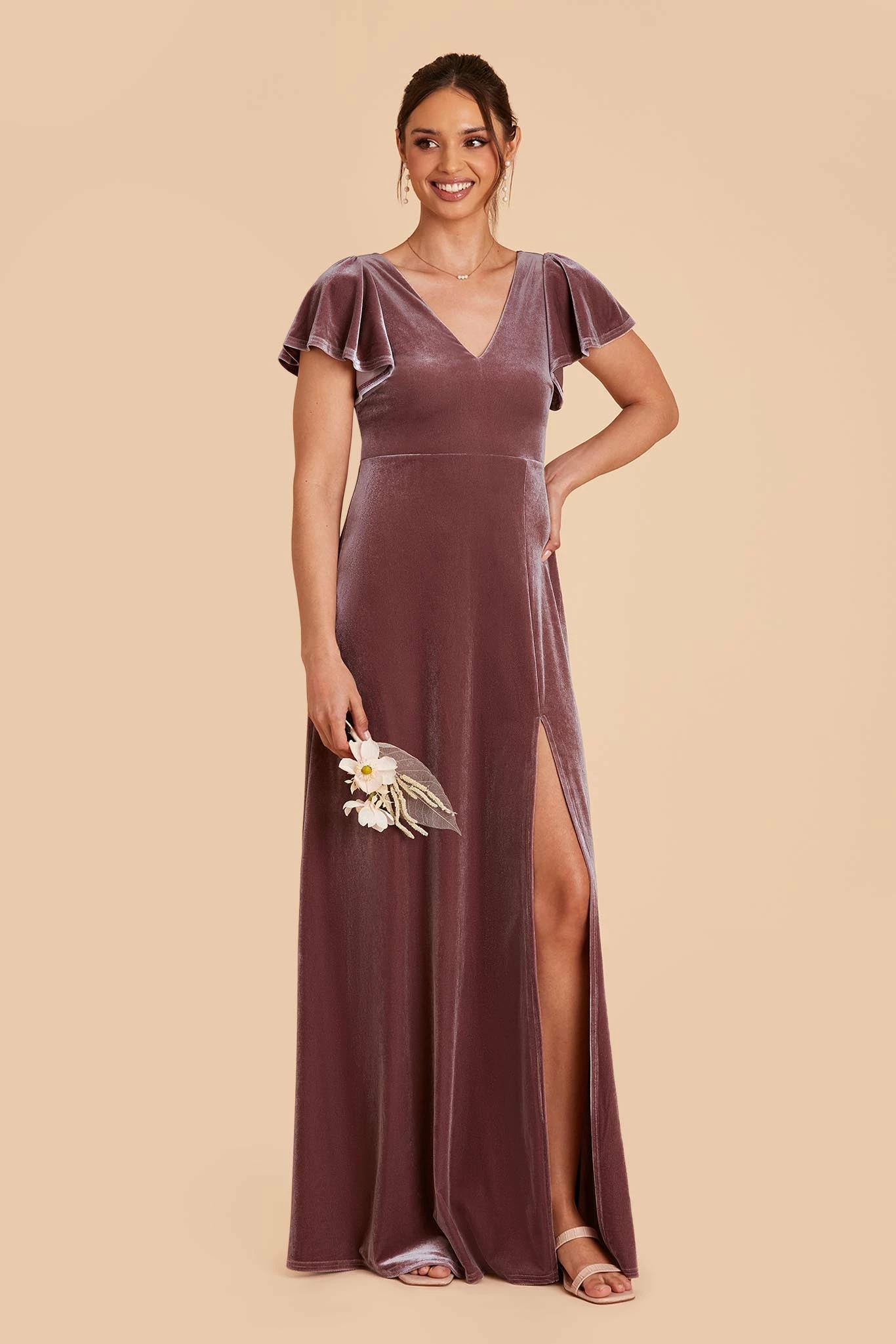 Hannah Velvet Dress - Desert Rose 1 Hannah Velvet Dress - Desert Rose