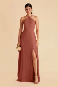 Juliet Chiffon Dress - Desert Rose 11 Juliet Chiffon Dress - Desert Rose -US Skirt Sales 2024 desert rose juliet slit bridesmaid dress 02