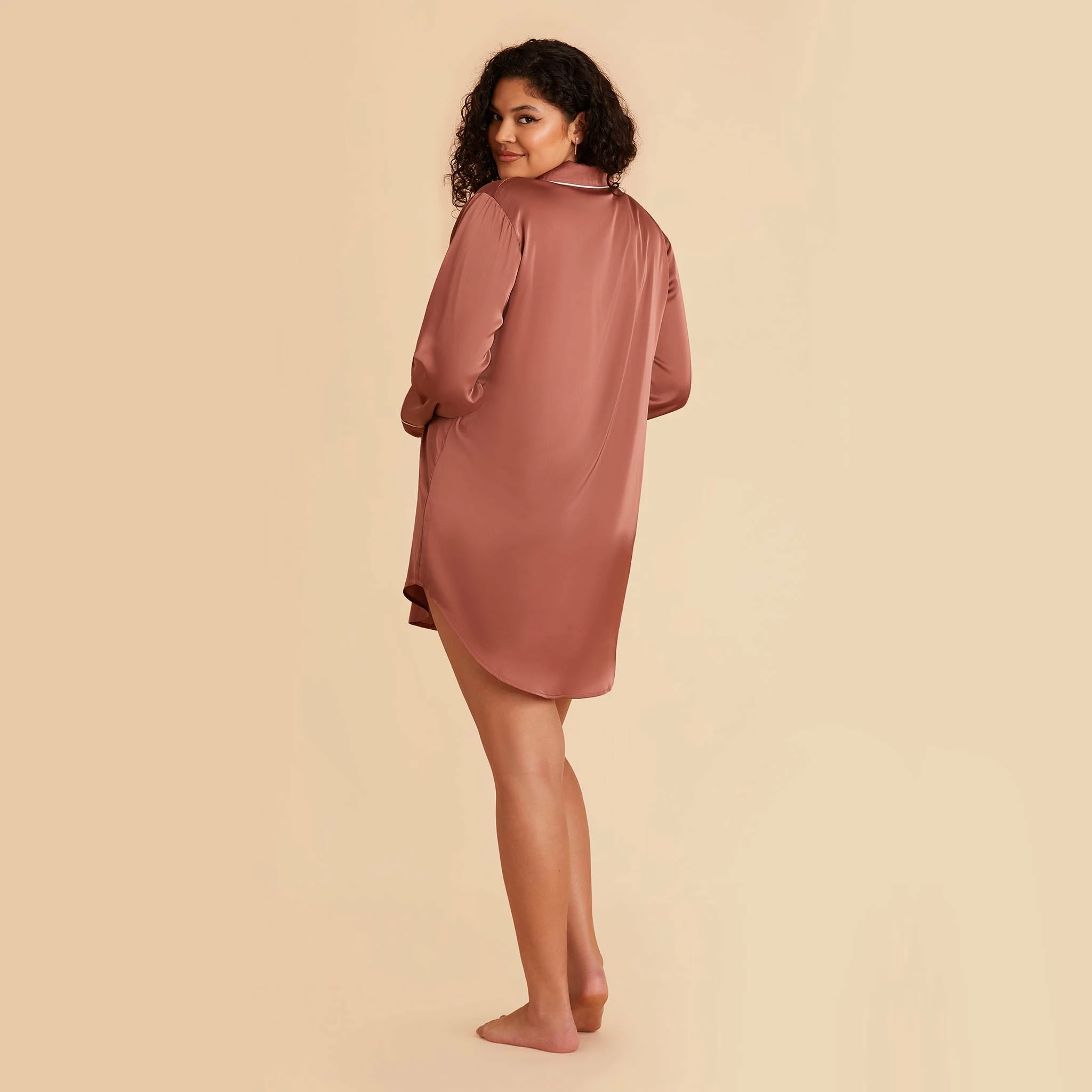 Kamryn Satin Sleepshirt - Desert Rose - Image 15