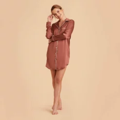 Kamryn Satin Sleepshirt - Desert Rose