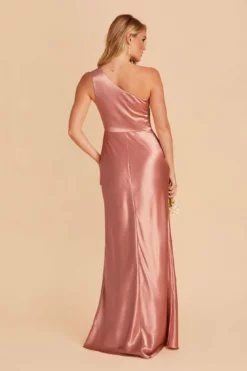Kira Shiny Satin Dress - Desert Rose 12 Kira Shiny Satin Dress - Desert Rose -US Skirt Sales 2024 desert rose kira slit satin bridesmaid dress 04