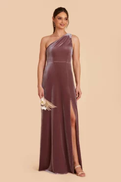 Kira Velvet Dress - Desert Rose 12 Kira Velvet Dress - Desert Rose -US Skirt Sales 2024 desert rose kira velvet bridesmaid dress 02