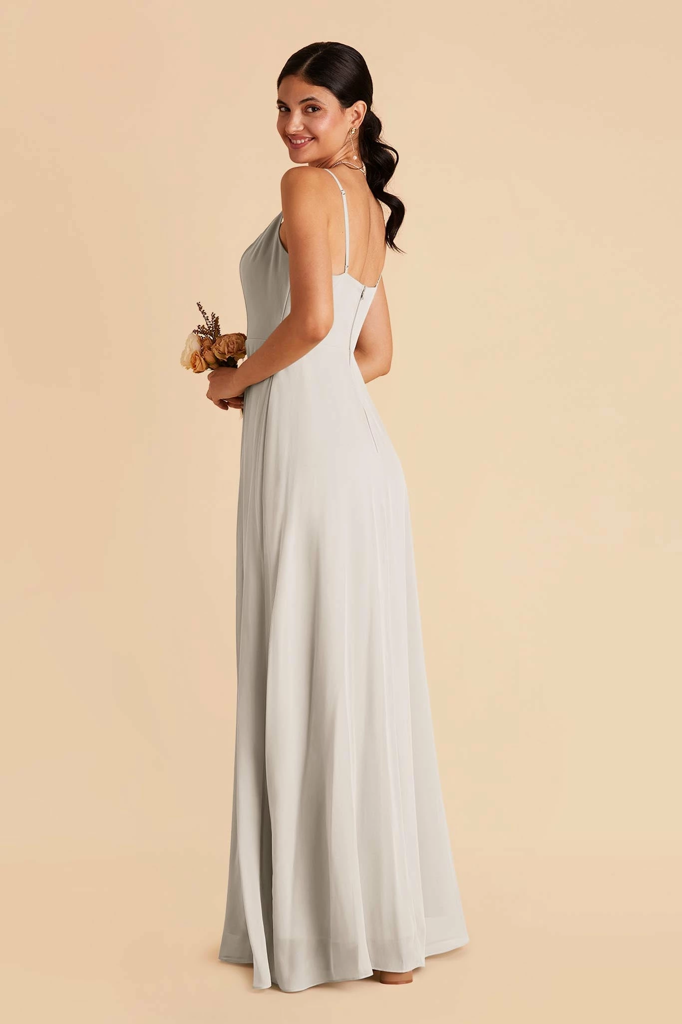 Amy Chiffon Dress - Dove Gray 3 Amy Chiffon Dress - Dove Gray - Image 3