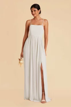 August Convertible Dress - Dove Gray -US Skirt Sales 2024 dove gray august convertible slit bridesmaid dress 03