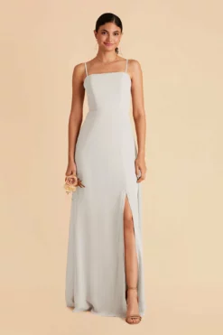 Chris Convertible Chiffon Dress - Dove Gray -US Skirt Sales 2024 dove gray chris convertible bridesmaid dress 02