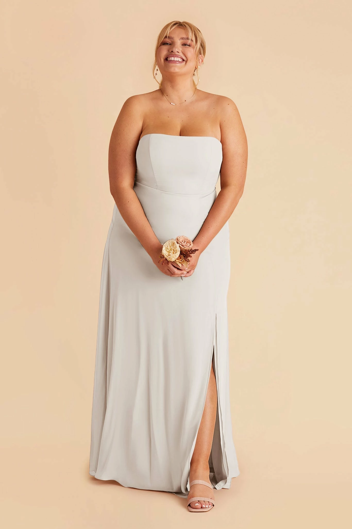 Chris Convertible Chiffon Dress - Dove Gray - Image 2