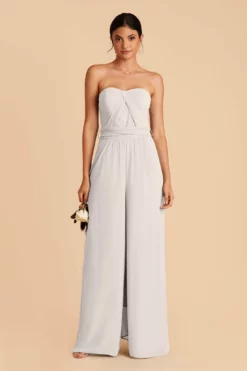 Gigi Convertible Jumpsuit - Dove Gray -US Skirt Sales 2024 dove gray gigi convertible bridesmaid jumpsuit 01