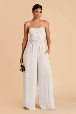 Gigi Convertible Jumpsuit - Dove Gray -US Skirt Sales 2024 dove gray gigi convertible bridesmaid jumpsuit 02