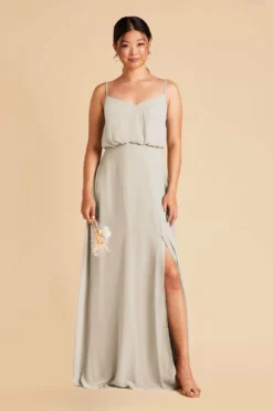 Gwennie Dress - Dove Gray -US Skirt Sales 2024 dove gray gwennie slit bridesmaid dress 02