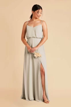Gwennie Dress - Dove Gray -US Skirt Sales 2024 dove gray gwennie slit bridesmaid dress 03