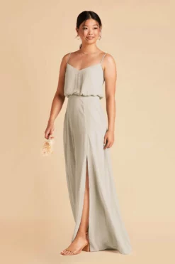 Gwennie Dress - Dove Gray -US Skirt Sales 2024 dove gray gwennie slit bridesmaid dress 04