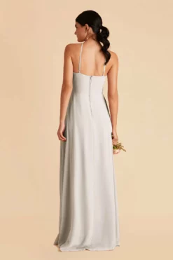 Juliet Chiffon Dress - Dove Gray -US Skirt Sales 2024 dove gray juliet slit bridesmaid dress 04