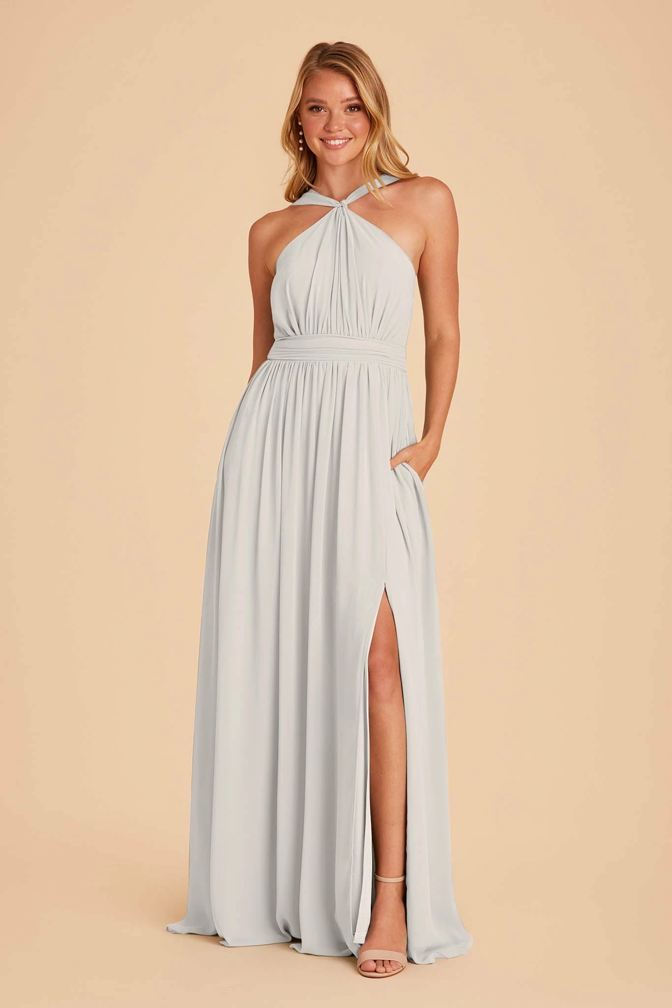 Kiko Chiffon Dress - Dove Gray 1 Kiko Chiffon Dress - Dove Gray